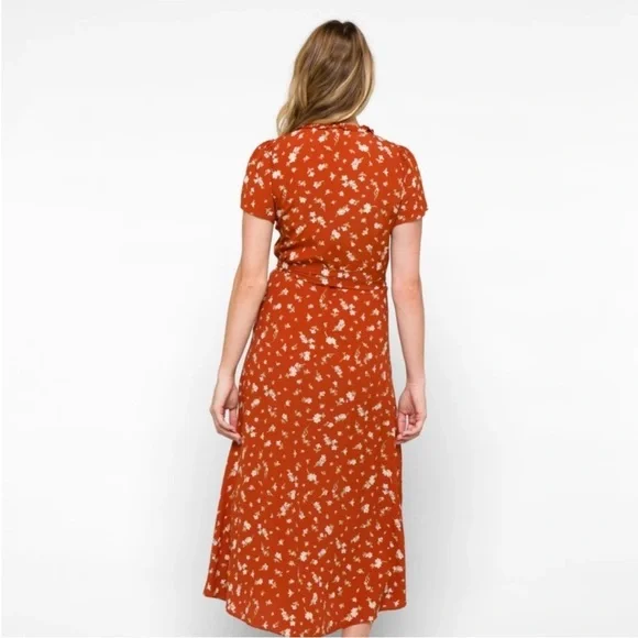 Madewell Floral Ruffle Trim Wrap Dress - Picture 3 of 9